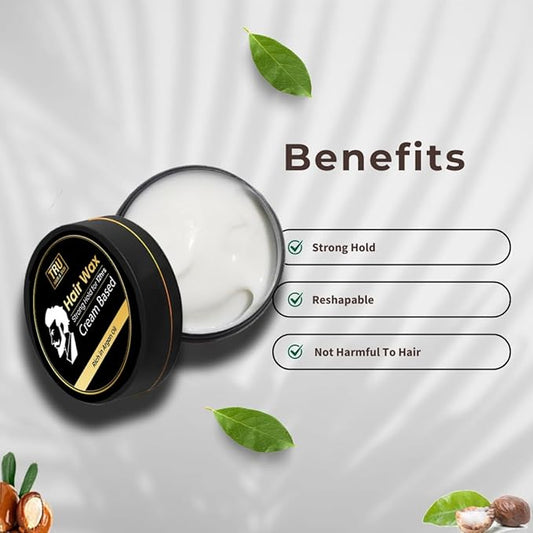 TRU HAIR & SKIN Natural Hair Wax | Strong Hold, Anti-Dandruff (50 g)