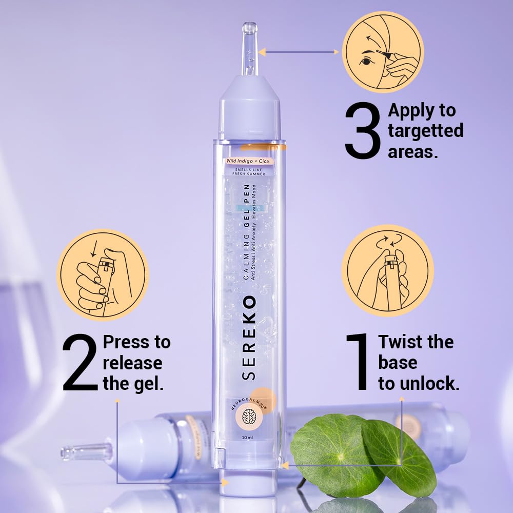 SEREKO Calming Under Eye Gel Pen for Dark Circles, Puffiness & Stress Reduction