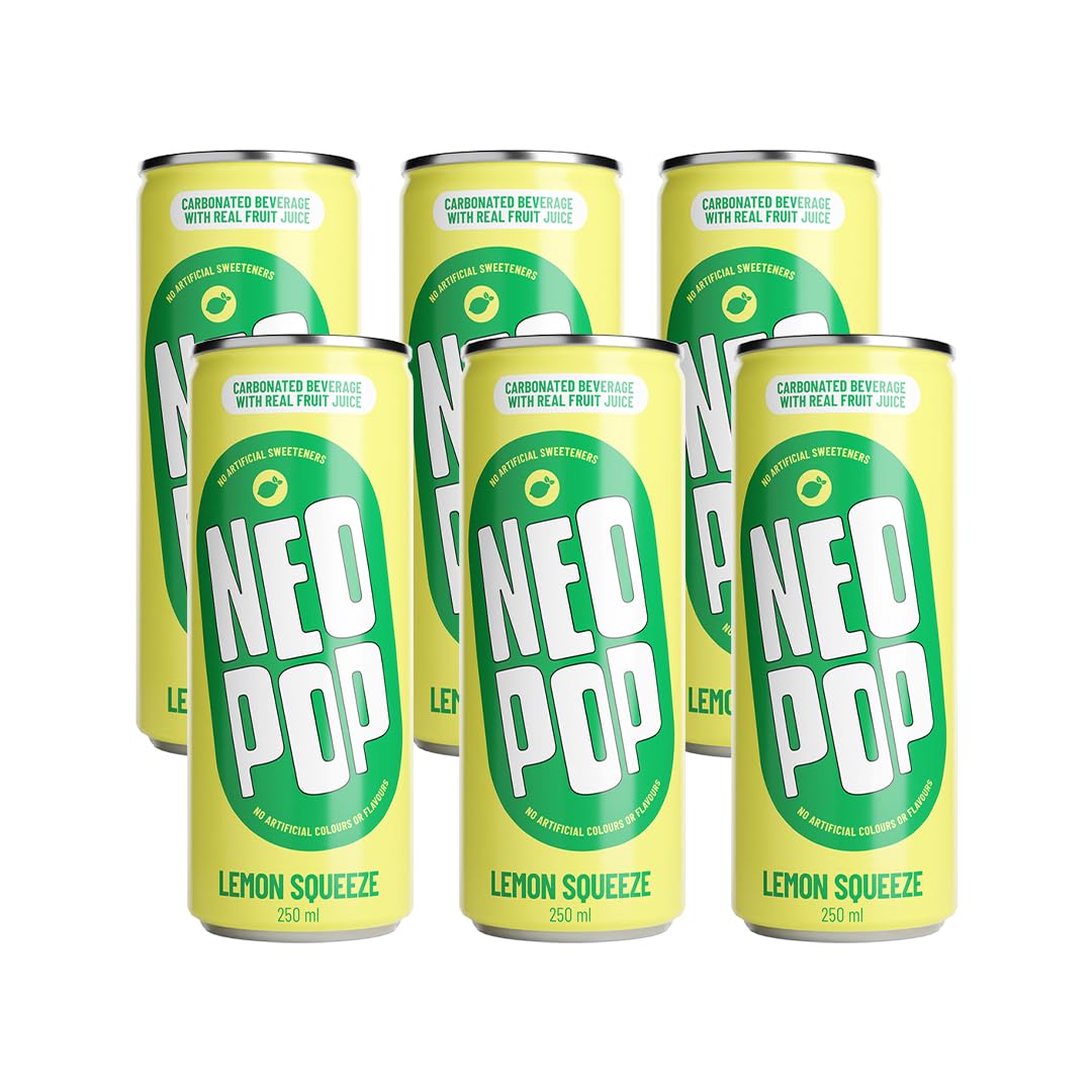 NEOPOP Variety Pack - Lemon, Orange & Mango Soda | 250 ml x 6 cans