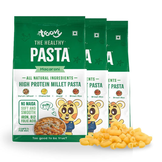 Macaroni Pasta Protein & Iron rich | No Maida I No Junk I High Fiber I 350 Gms ( Pack Of 3 )