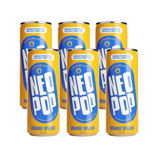 NEOPOP Variety Pack - Lemon, Orange & Mango Soda | 250 ml x 6 cans