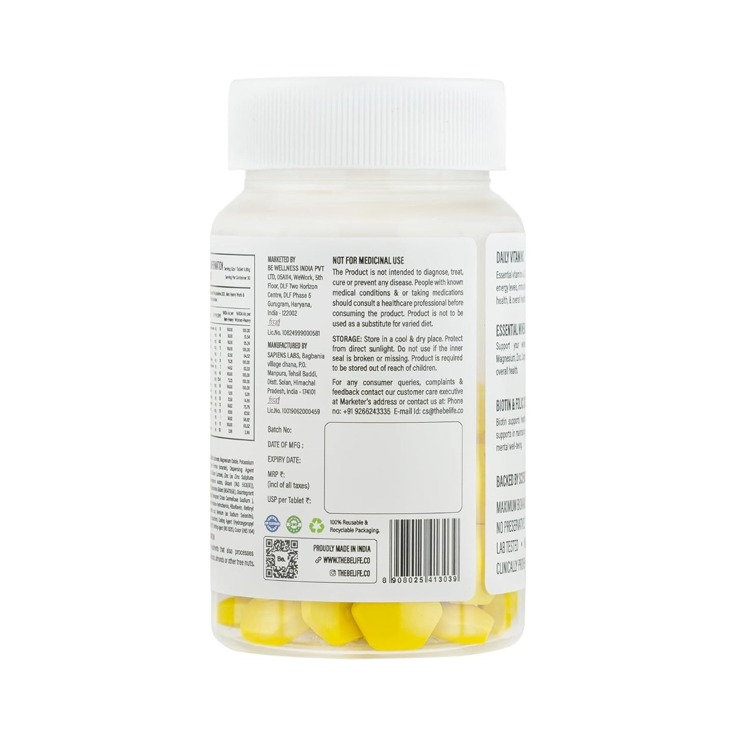 Be. 100% Daily Multivitamin Tablet | 30 Tablets