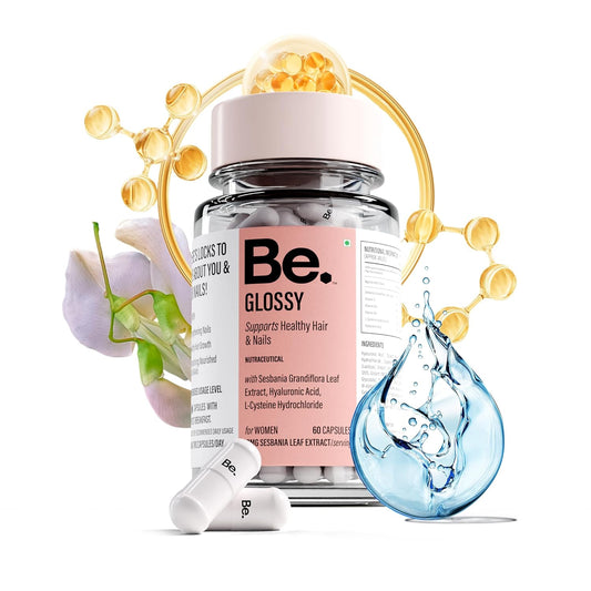 Be. Glossy Hair Supplements | For Hair Growth & Nail Strength| 60 Capsules