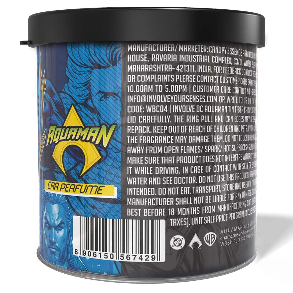Involve Your Senses Aquaman Tin Can Fiber Car Perfume | 40gm