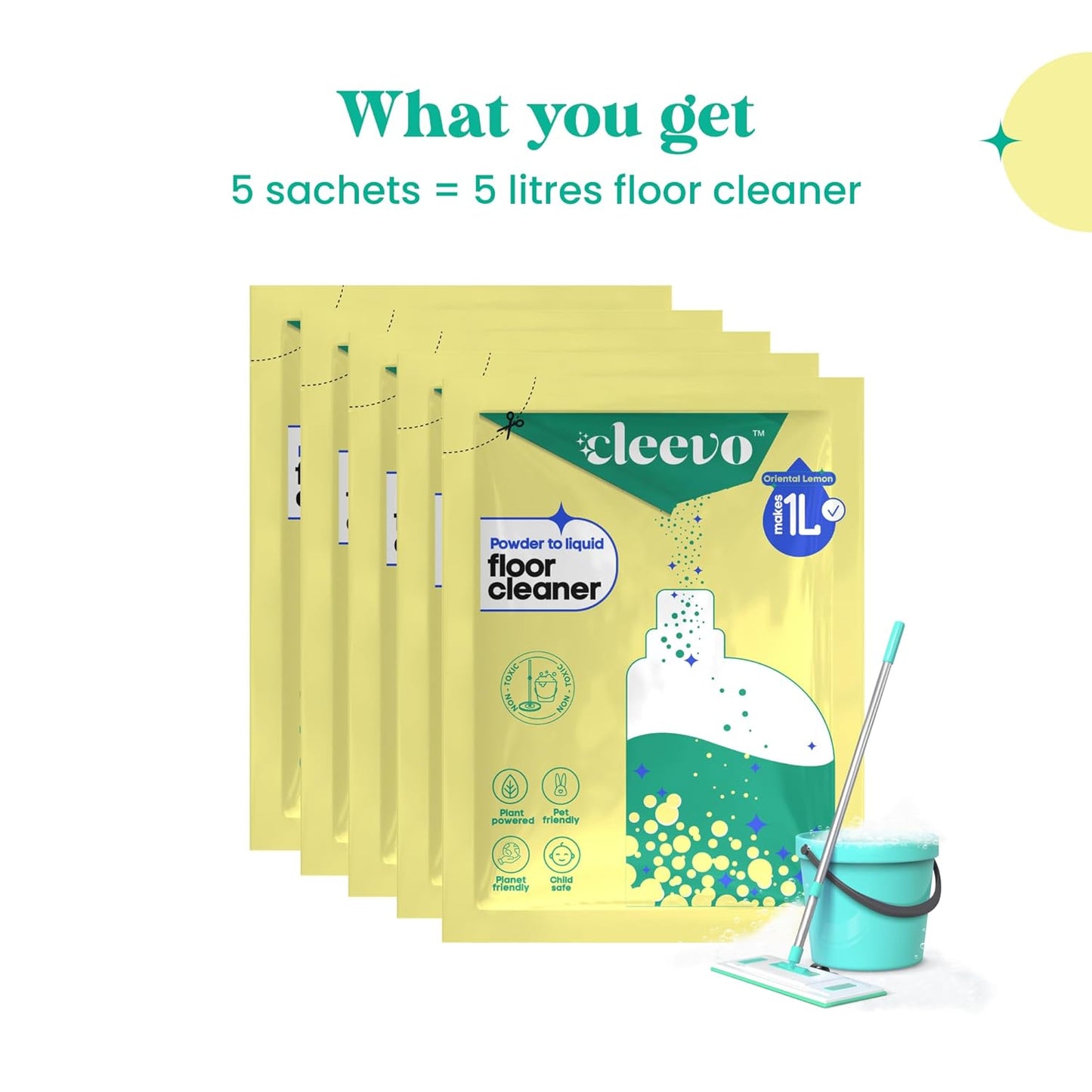 Floor Cleaner Liquid (5L Refill Pack) (Zesty Lemon)
