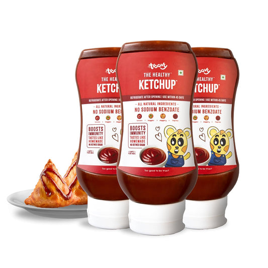Healthy Sauce Dips Spread (Pizza Pasta. Tomato Ketchup) 340 Ml ( Pack Of 3 )