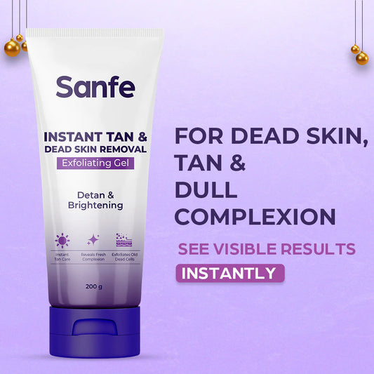 Sanfe Instant Tan & Dead Skin Removal Exfoliating Gel | 200gm