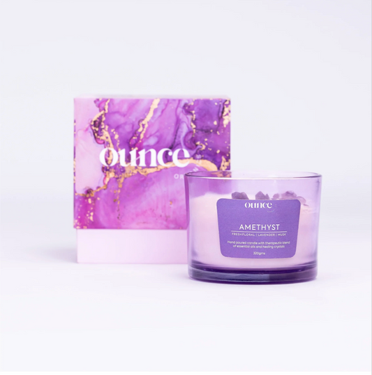 AMETHYST CRYSTAL – 3 WICK CANDLE ( 320gm )
