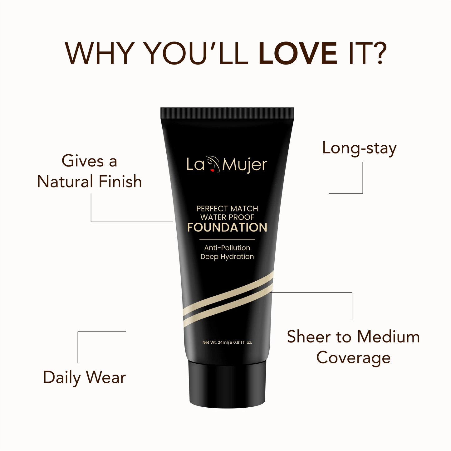 24 Hour Waterproof Foundation ( 24ml )