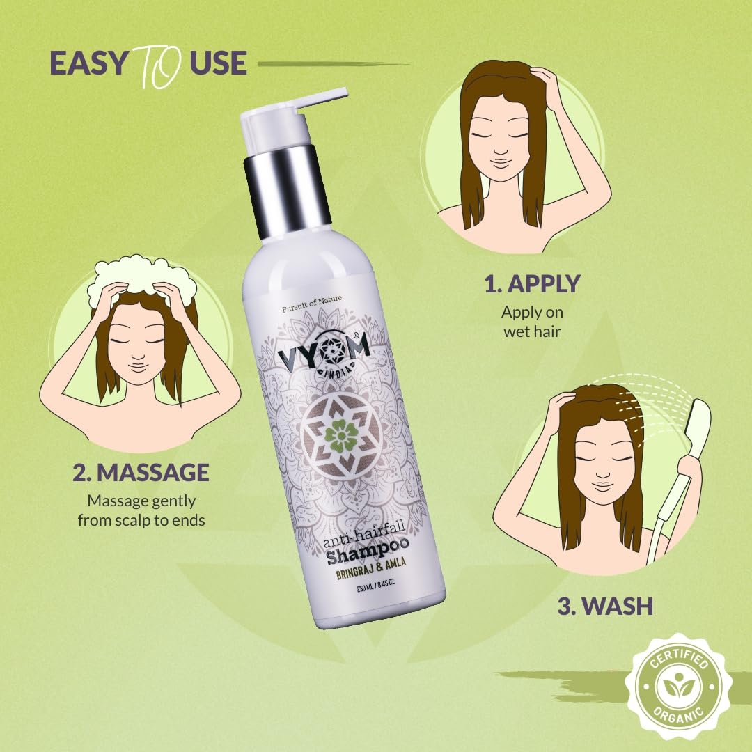 Anti-Hairfall Shampoo 250ml | Bhringraj & Amla with Reetha & Shikakai | 250ml