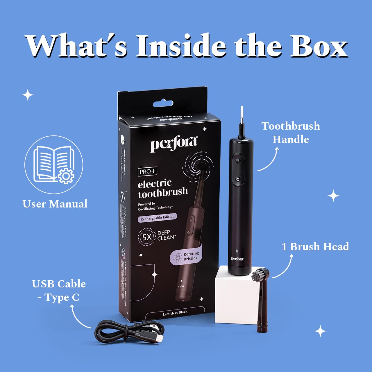 Perfora PRO Oscillating Electric Toothbrush| 2 Year Warranty | Free 3 Sample TP