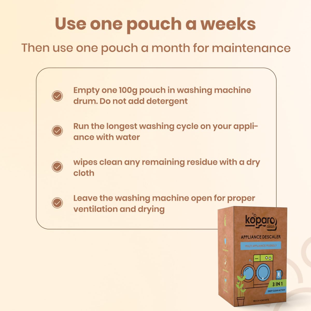 Koparo Multi-Use Appliance Descaler | Pack of 4-100g each