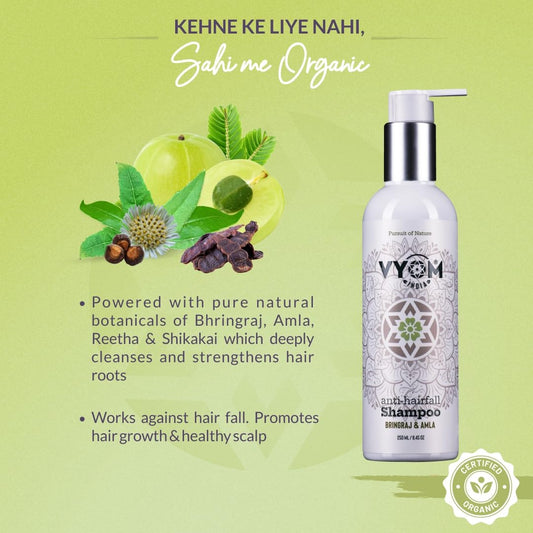 Anti-Hairfall Shampoo 250ml | Bhringraj & Amla with Reetha & Shikakai | 250ml