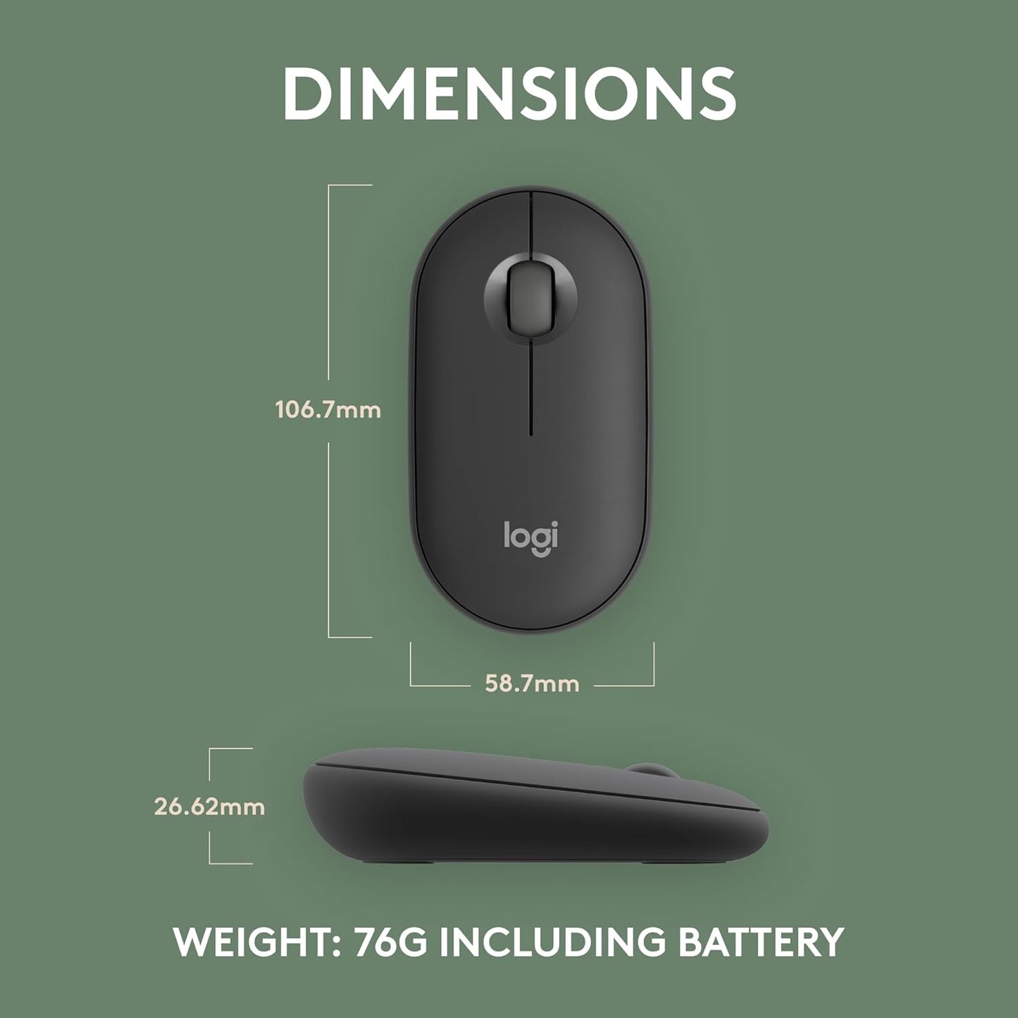 Logitech Pebble Mouse 2 M350s ( Graphite )