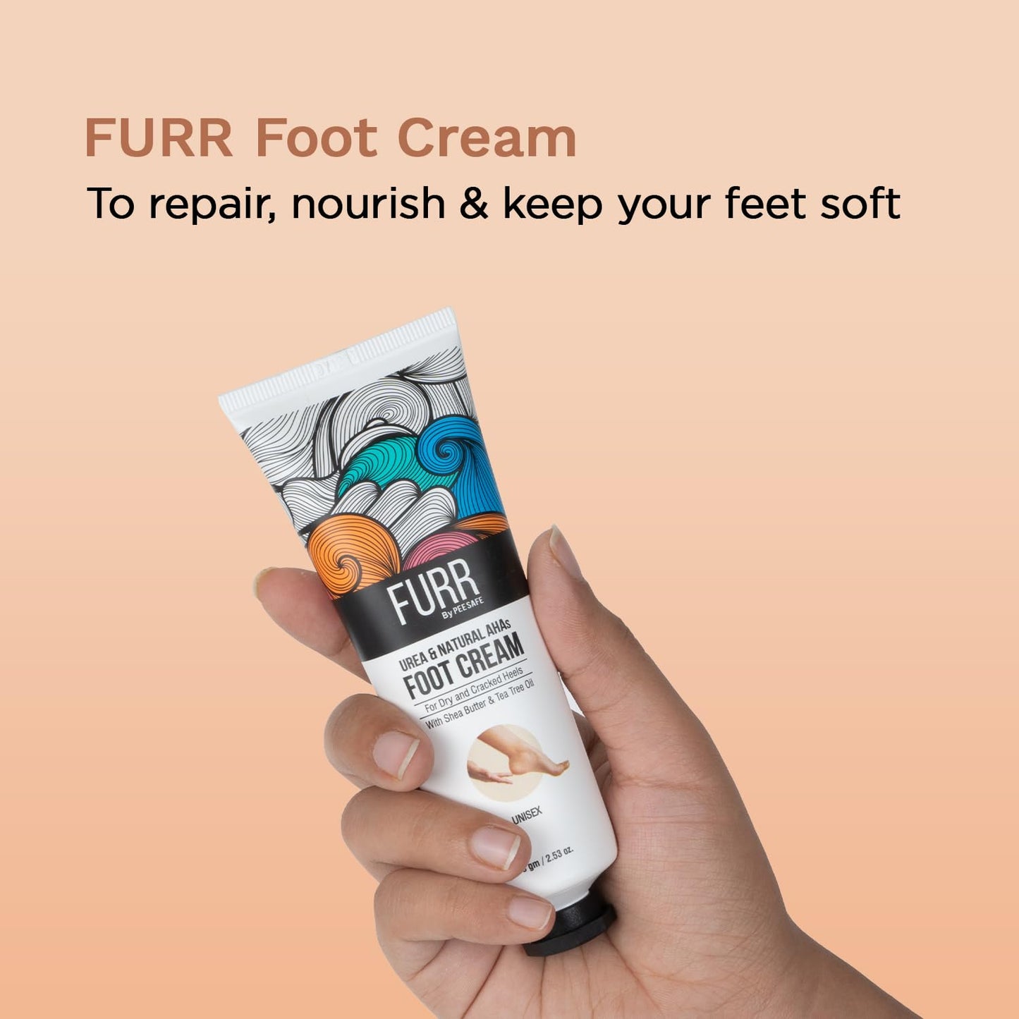 FURR 10% Urea & Natural AHAs Foot Cream by Pee safe | 75g