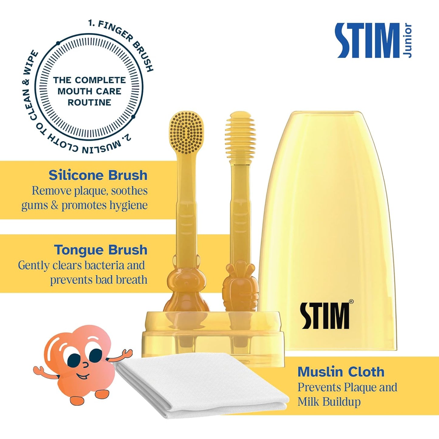 STIM Junior Toddler Kit - 2-in-1 Baby Toothbrush Set