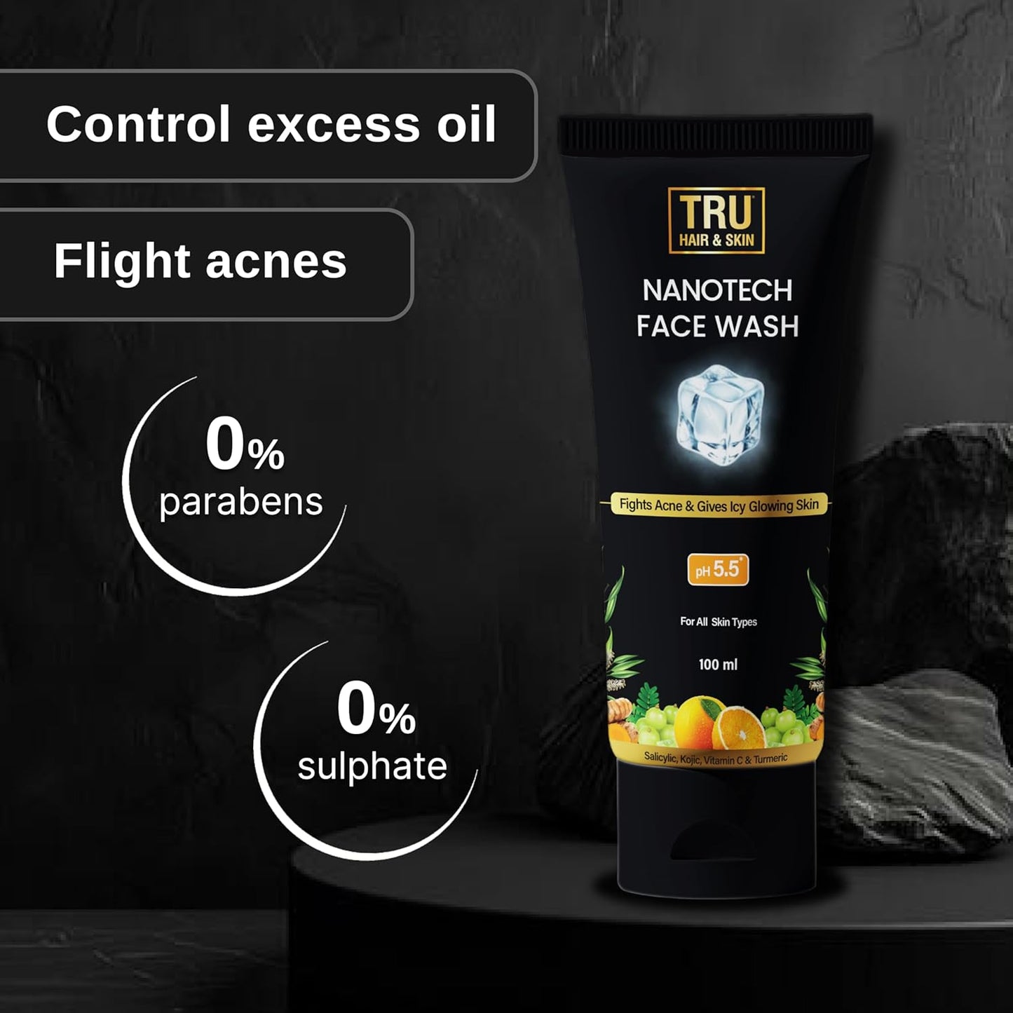 Tru Hair & Skin Nanotechnology Facewash with 2% Salicylic Acid and Tea Tree-100ml