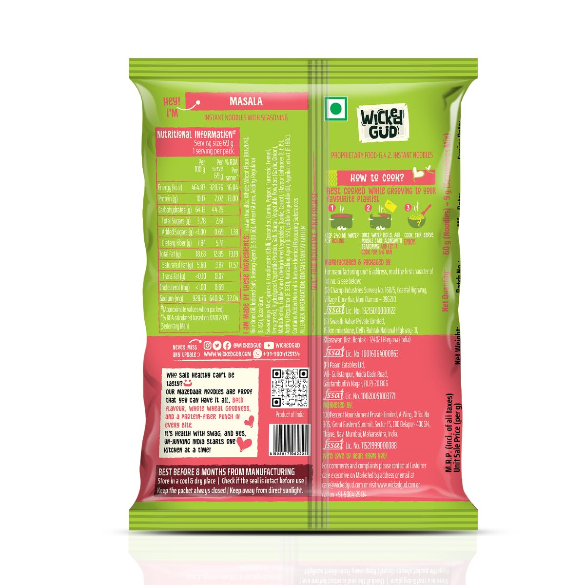 WickedGud Nourishing Instant Noodles Range (Single Packs of Each)