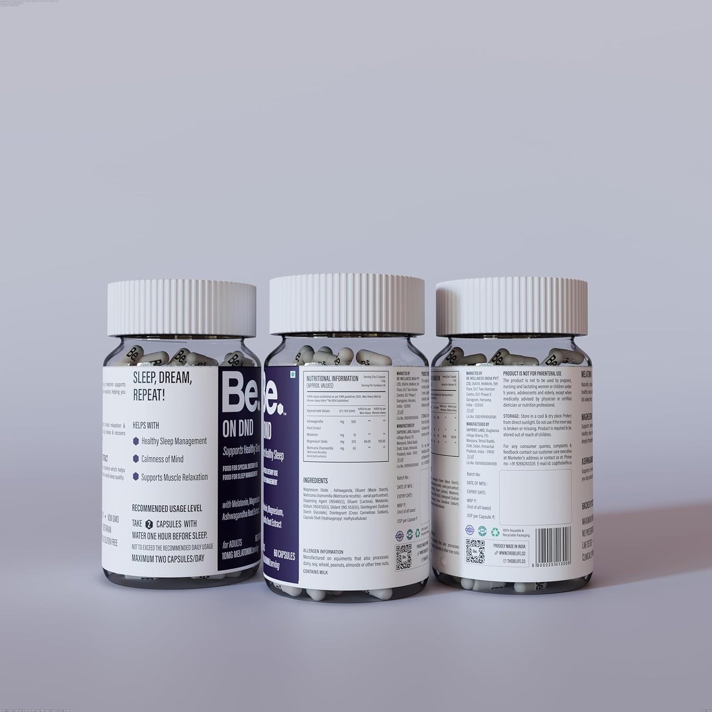 Be. On DND Natural Sleep Supplement |Melatonin 10mg | 60 Capsules
