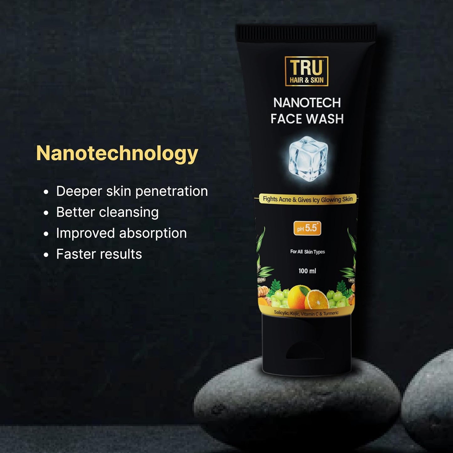 Tru Hair & Skin Nanotechnology Facewash with 2% Salicylic Acid and Tea Tree-100ml