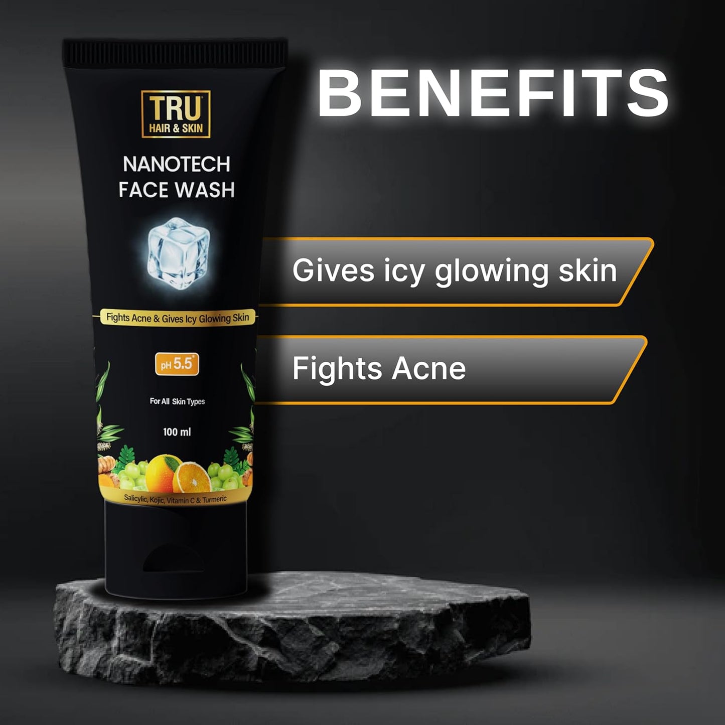 Tru Hair & Skin Nanotechnology Facewash with 2% Salicylic Acid and Tea Tree-100ml