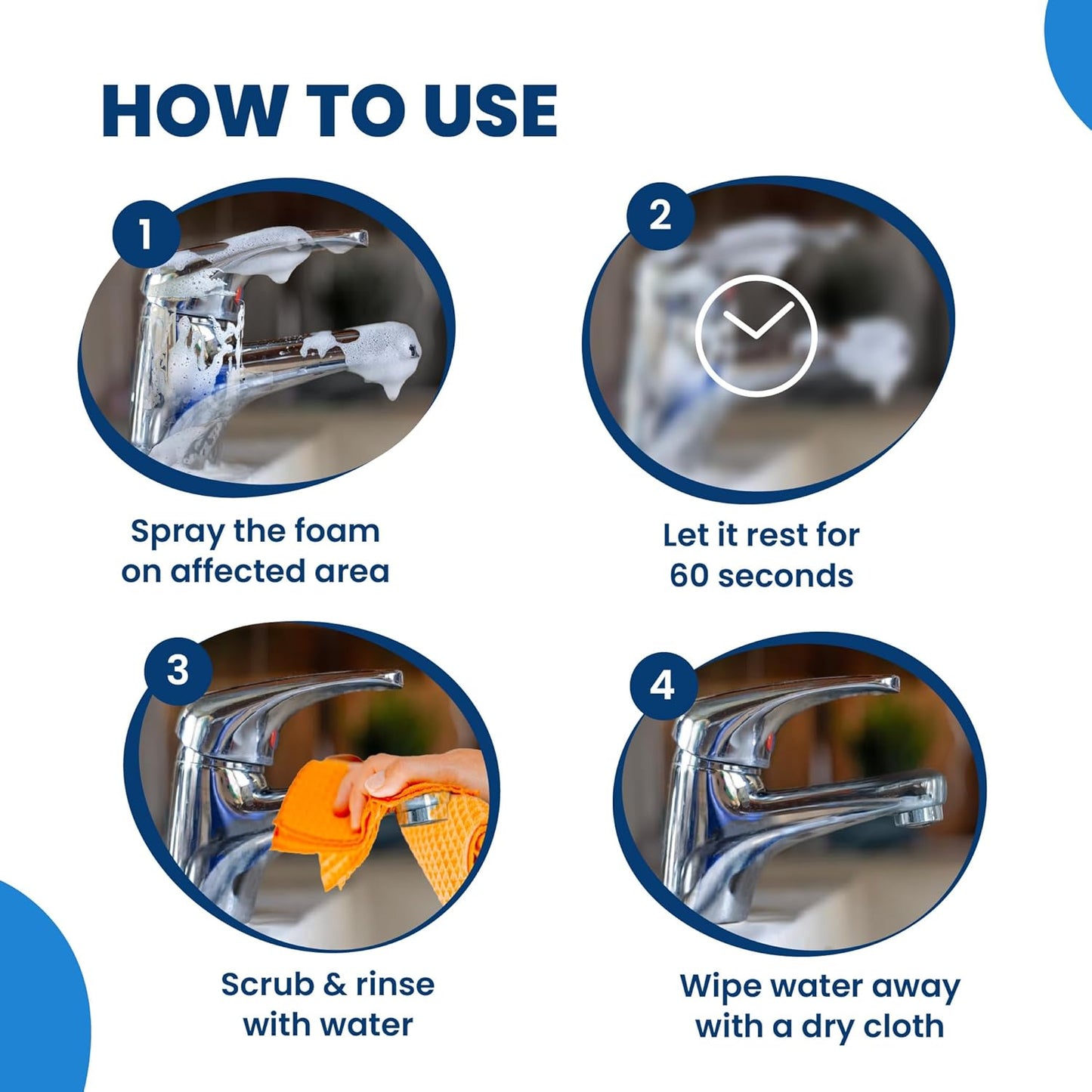 Happi Planet | Tap Cleaner & Limescale Remover |Suitable for Bathroom, Tap, Shower, Tiles, Mirror| 500ml