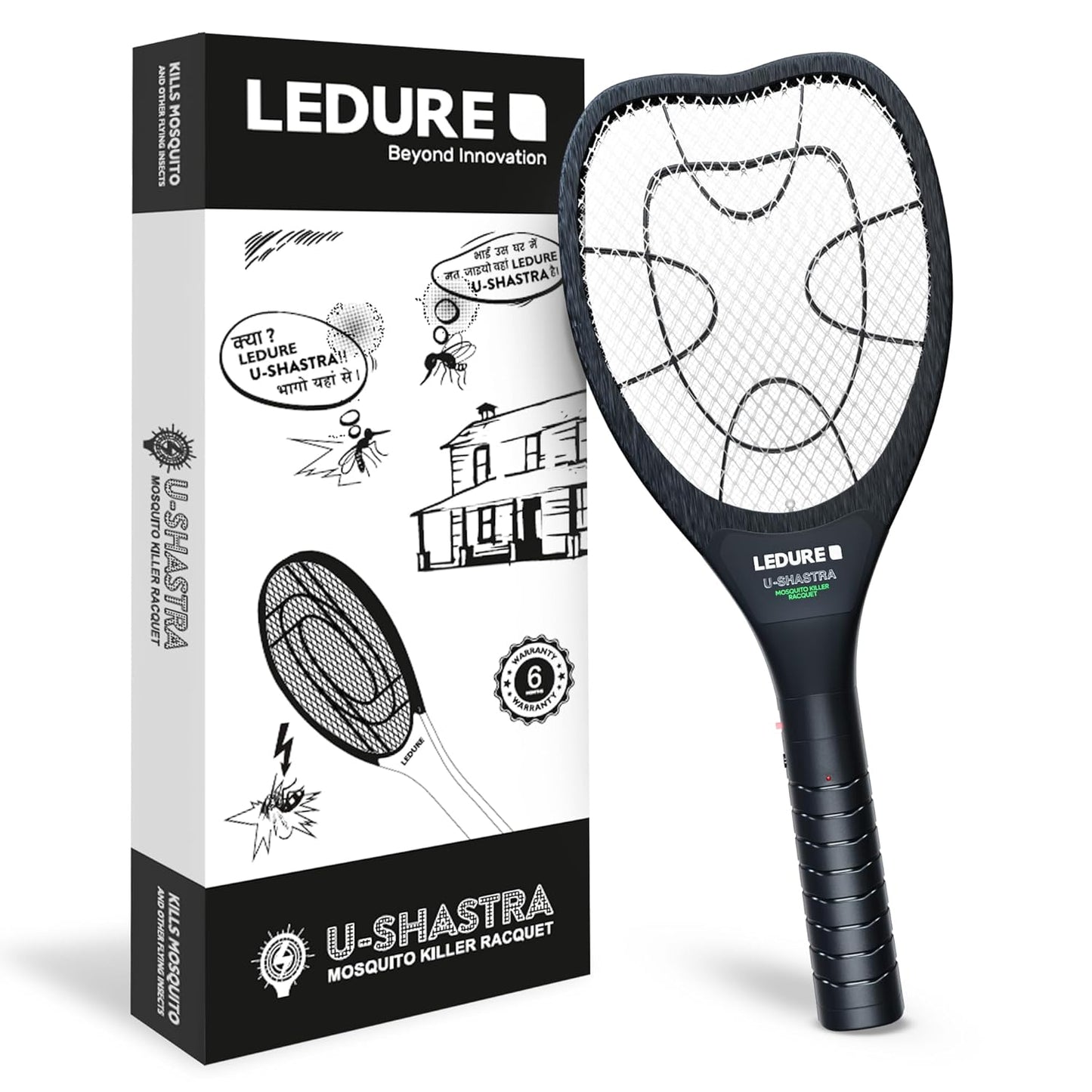UShastra Mosquito Racket Bat | Rechargeable Electric Fly Swatter I Shock Proof Racket