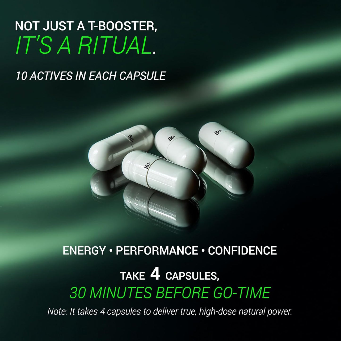 Be. Alpha Testosterone Support for Men | For Energy, Stamina, Vitality & Muscle Mass | (60 capsules)