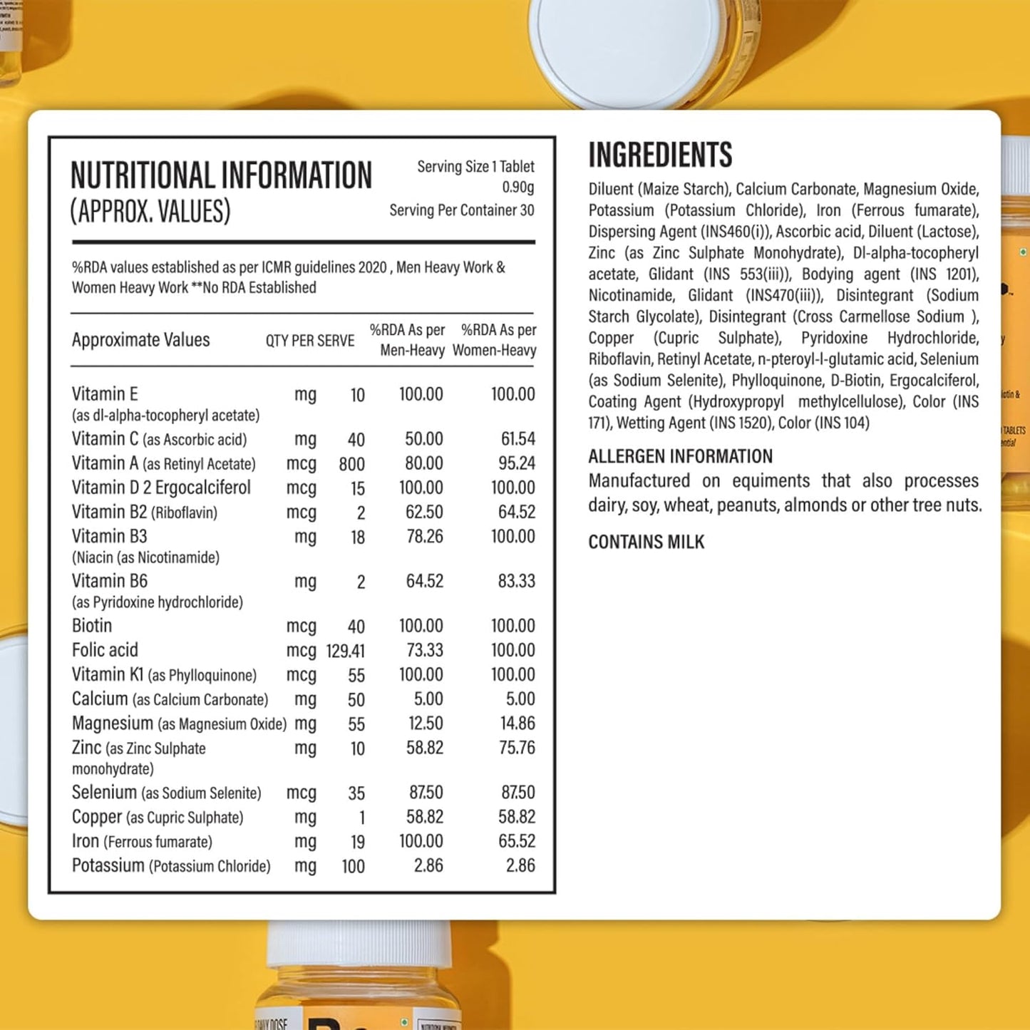 Be. 100% Daily Multivitamin Tablet | 30 Tablets