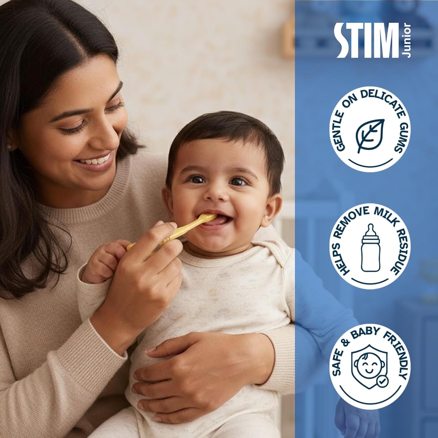 STIM Junior Toddler Kit - 2-in-1 Baby Toothbrush Set