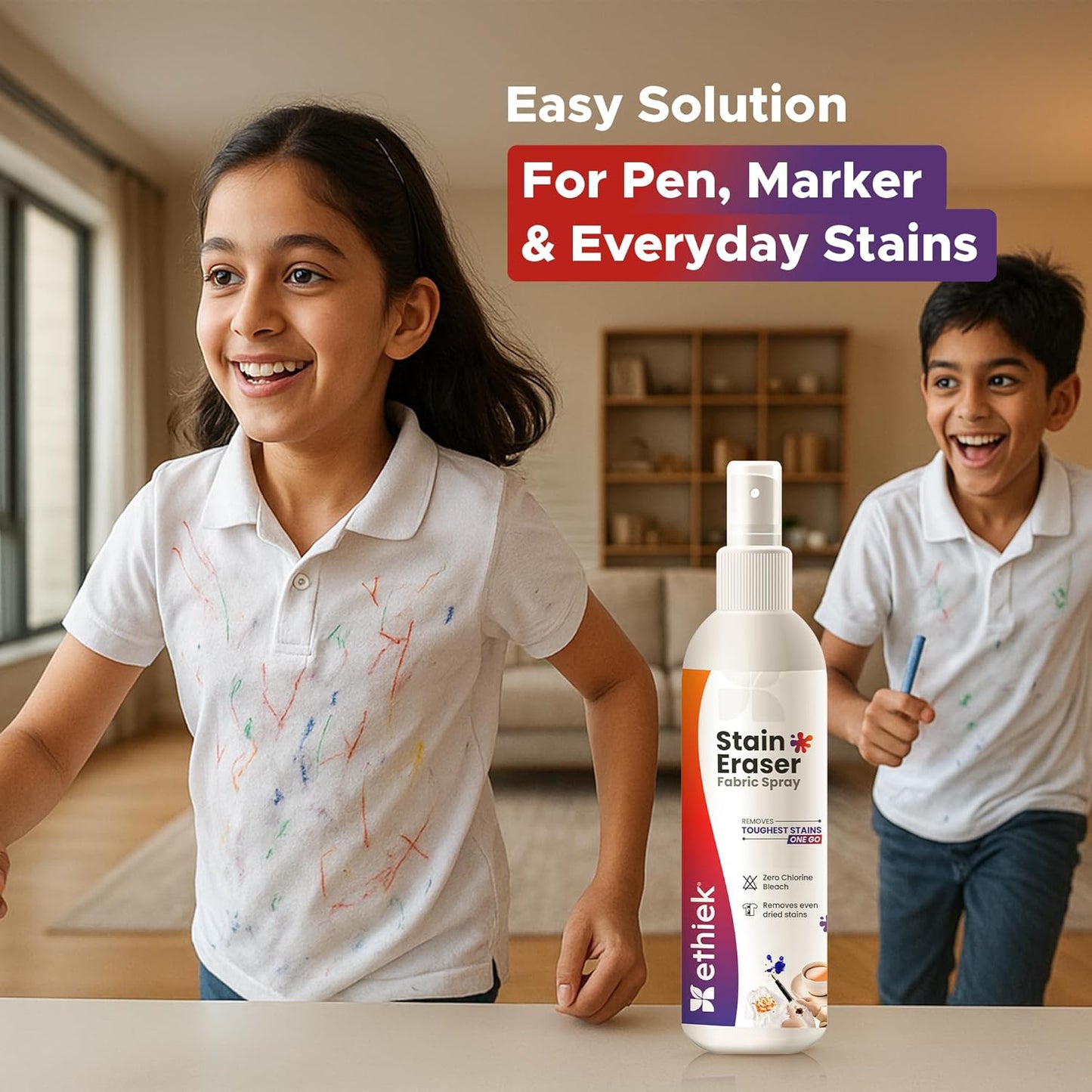 Stain Eraser - Instant Stain Remover Fabric Spray, Remover for Fresh and Old Stains like Ink, Pen, Sketchpen, Tea, Coffee| 75 ml