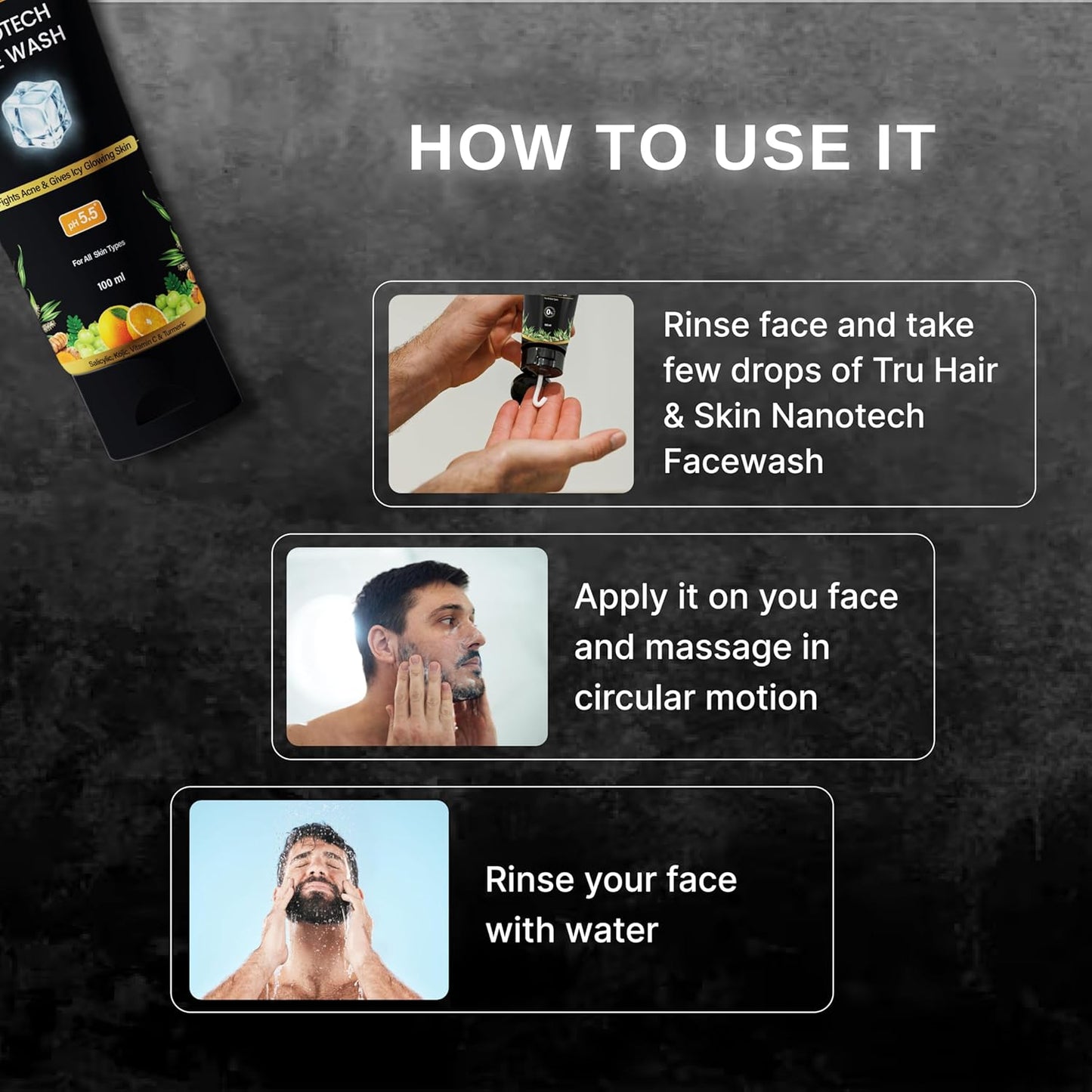 Tru Hair & Skin Nanotechnology Facewash with 2% Salicylic Acid and Tea Tree-100ml