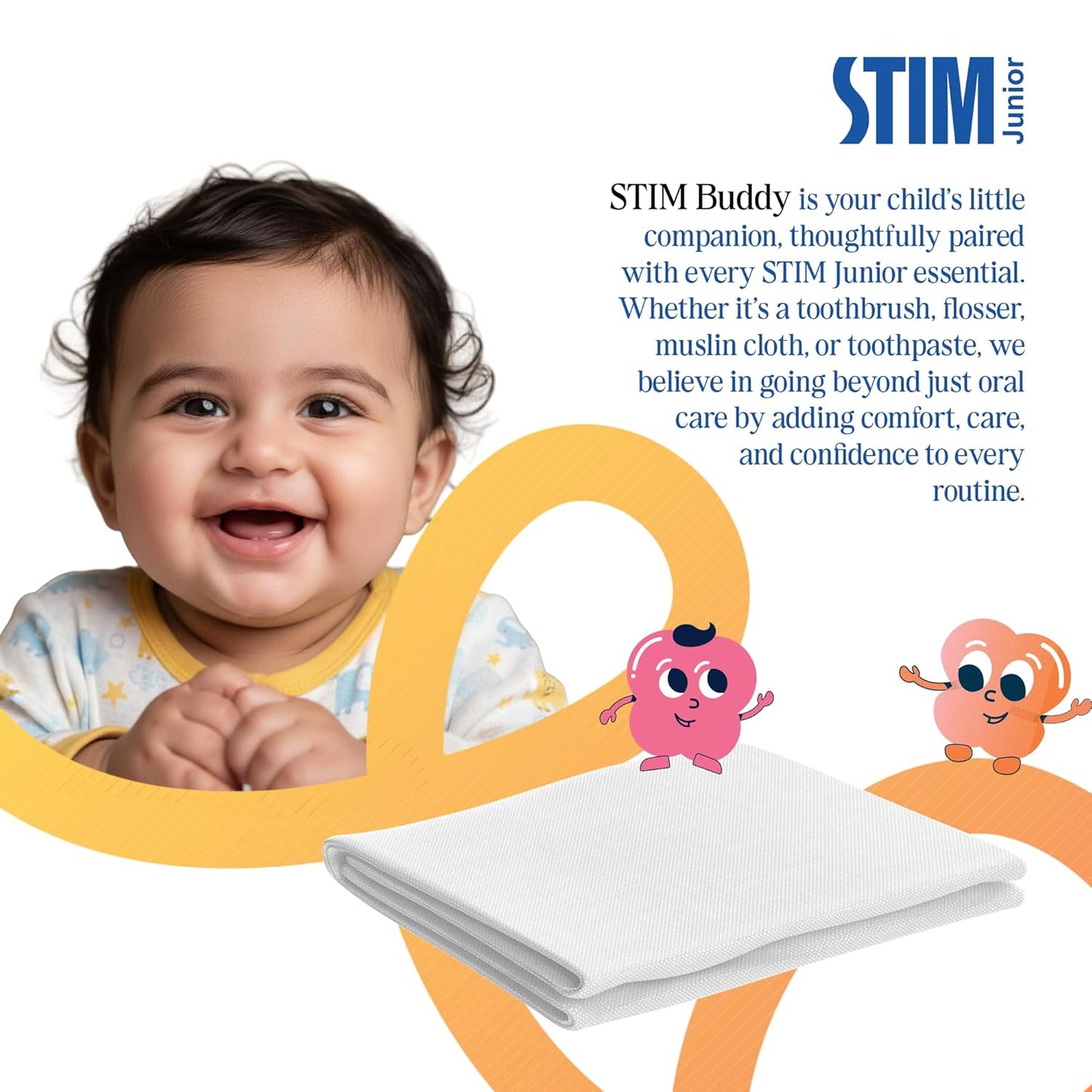 STIM Junior Toddler Kit - 2-in-1 Baby Toothbrush Set