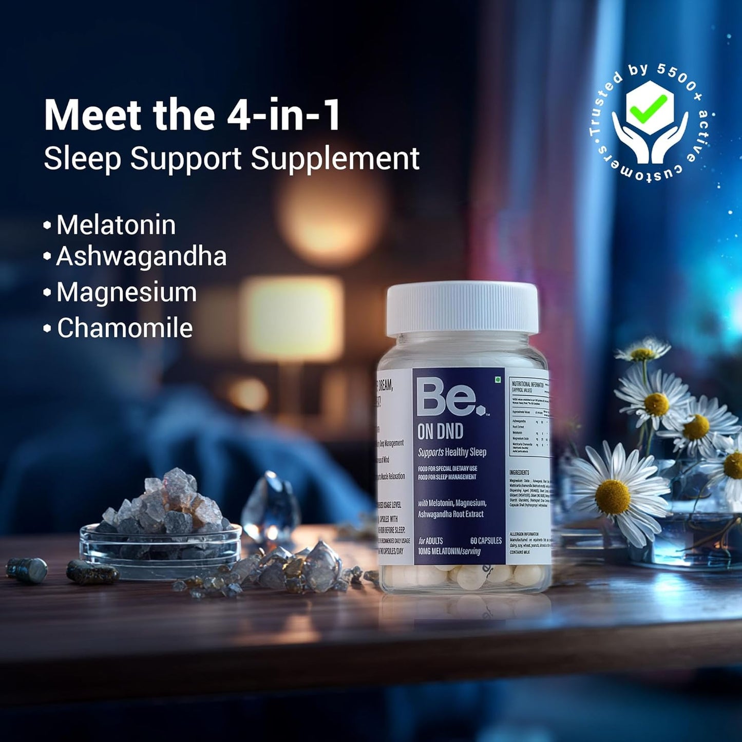 Be. On DND Natural Sleep Supplement |Melatonin 10mg | 60 Capsules