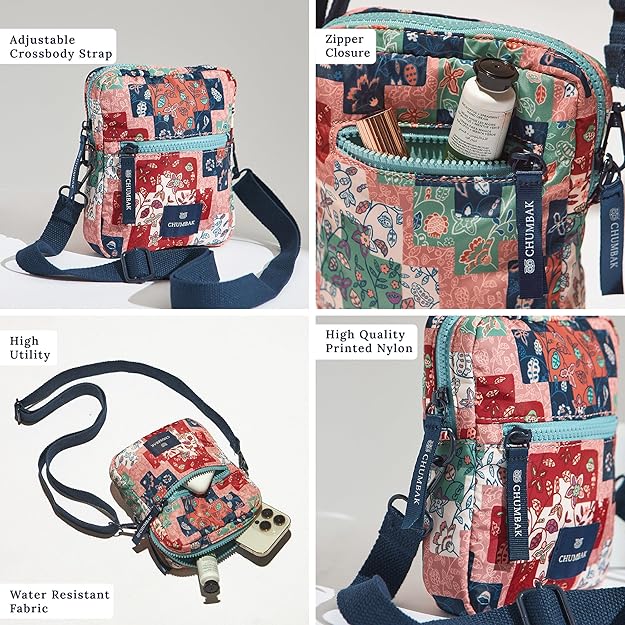 Chumbak Mini Resort Crossbody Bag| Phone Sling Bag for Women and Girls| Crossbody Pocket Purse Bag| Adjustable Strap | Mini Makeup Pouch