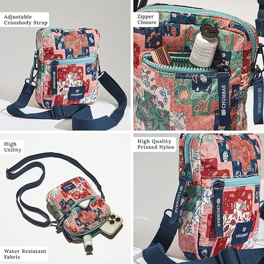 Chumbak Mini Resort Crossbody Bag| Phone Sling Bag for Women and Girls| Crossbody Pocket Purse Bag| Adjustable Strap | Mini Makeup Pouch