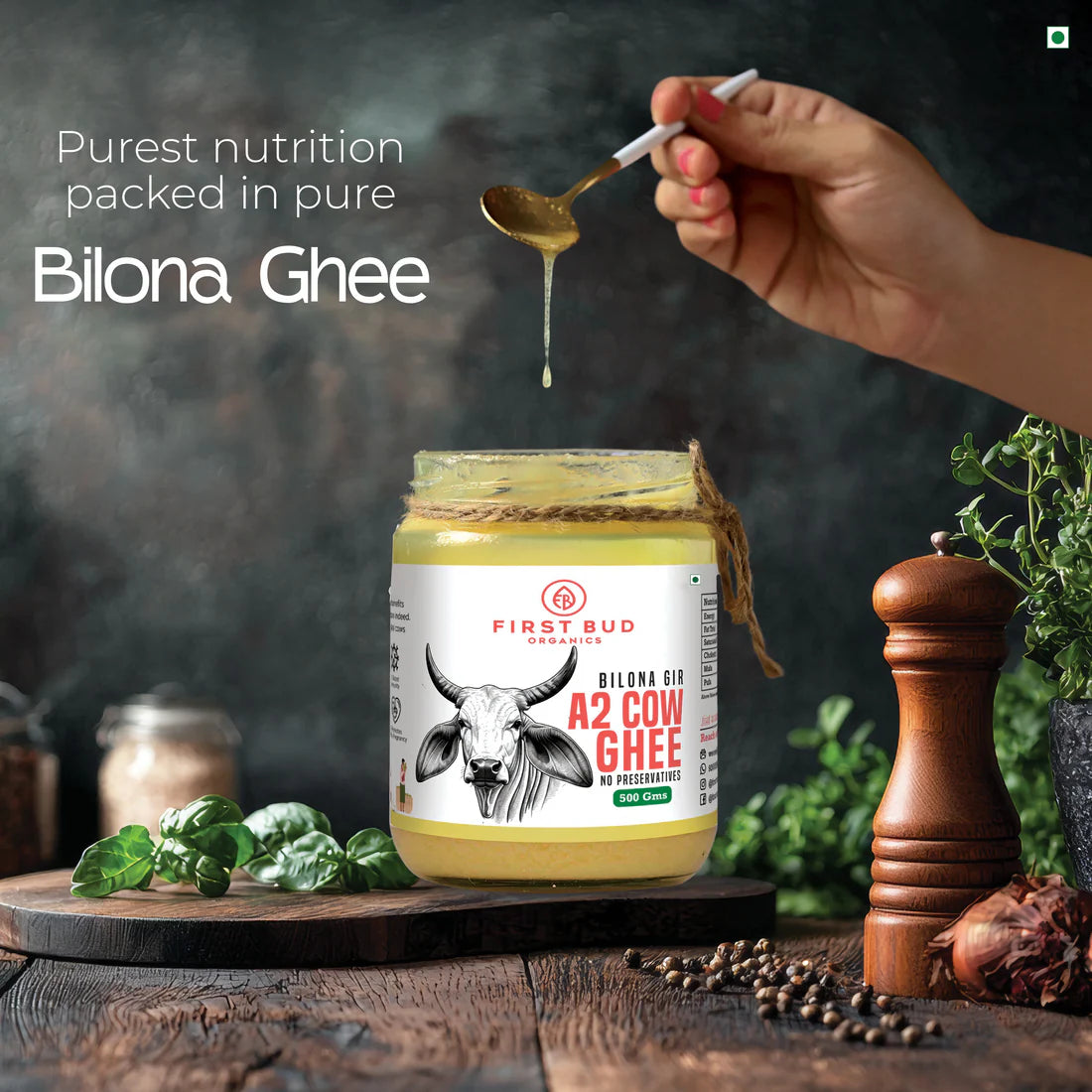 First Bud Organics Bilona Gir A2 Cow ghee -500ml