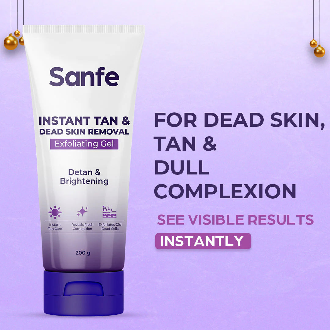 Sanfe Instant Tan & Dead Skin Removal Exfoliating Gel | 200gm
