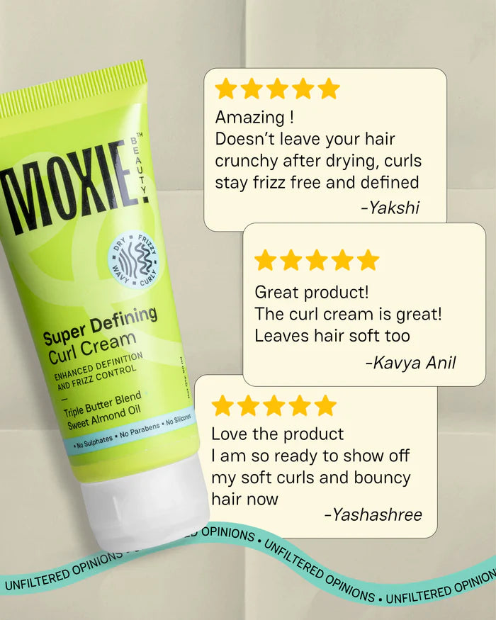 Super Defining Curl Cream: 96% Hair Moisture Retained | Toxin Free | Travel Size Hair Cream  (50 ml)