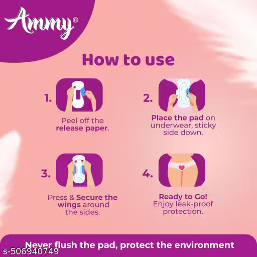 Ammy Maxi Thick XXL Heavy Flow Sanitary Pads for Women | 40 pads | Super Absorbent core, Cottony Soft Topsheet, Upto 100 % Leak-Proof, With Active Distribution Layer for instant dryness
