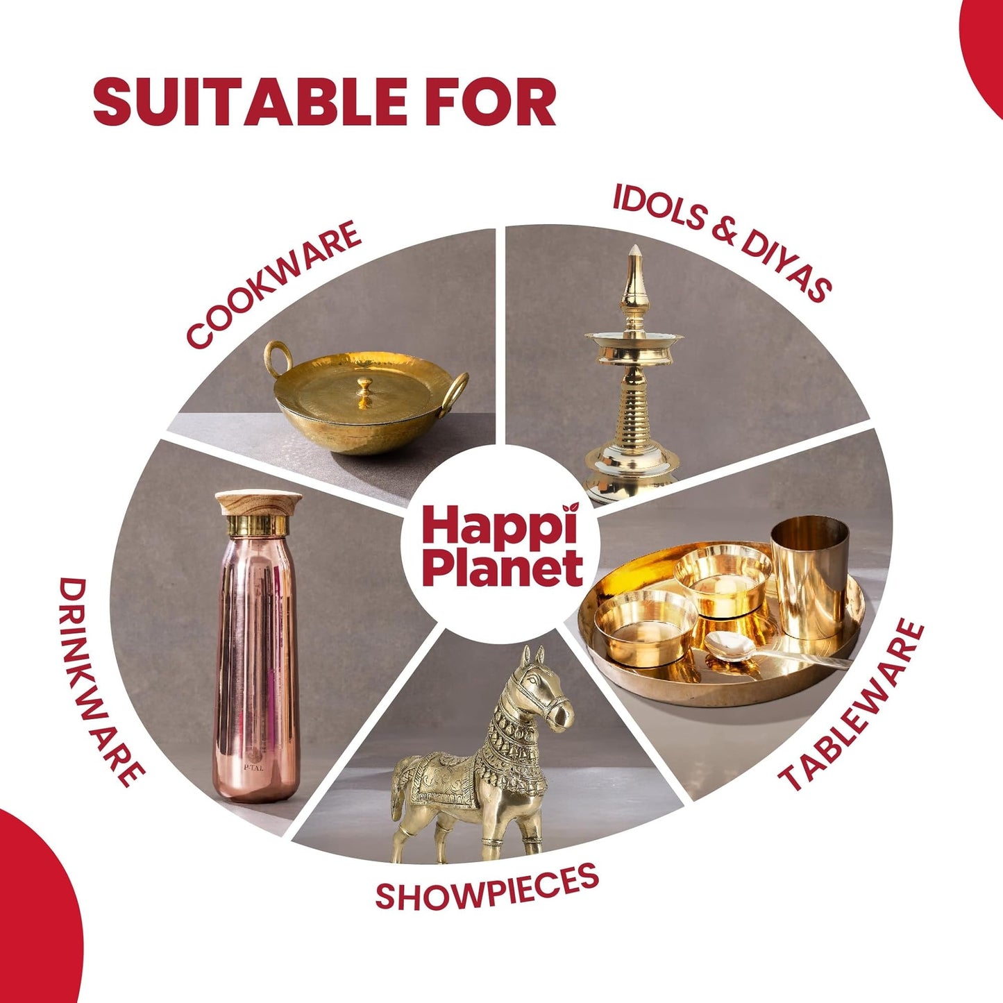 Happi Planet Copper, Bronze & Brass Cleaner Spray | 500 ML