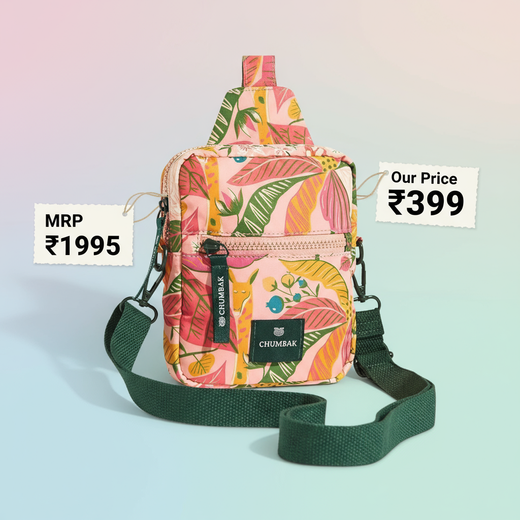 Chumbak Mini Resort Crossbody Bag| Phone Sling Bag for Women and Girls| Crossbody Pocket Purse Bag| Adjustable Strap | Mini Makeup Pouch