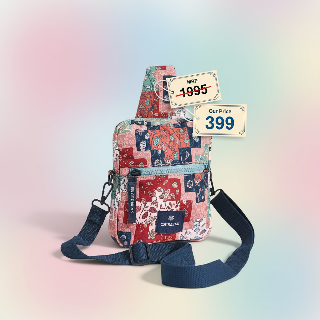 Chumbak Mini Resort Crossbody Bag| Phone Sling Bag for Women and Girls| Crossbody Pocket Purse Bag| Adjustable Strap | Mini Makeup Pouch