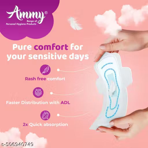 Ammy Maxi Thick XXL Heavy Flow Sanitary Pads for Women | 40 pads | Super Absorbent core, Cottony Soft Topsheet, Upto 100 % Leak-Proof, With Active Distribution Layer for instant dryness