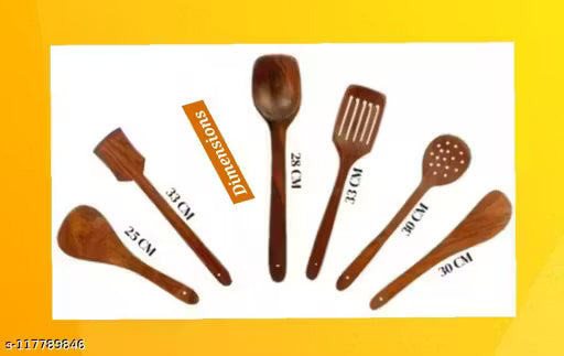 Wooden Spoon Set of 6 | Handmade Natural Wooden Kitchen Tools